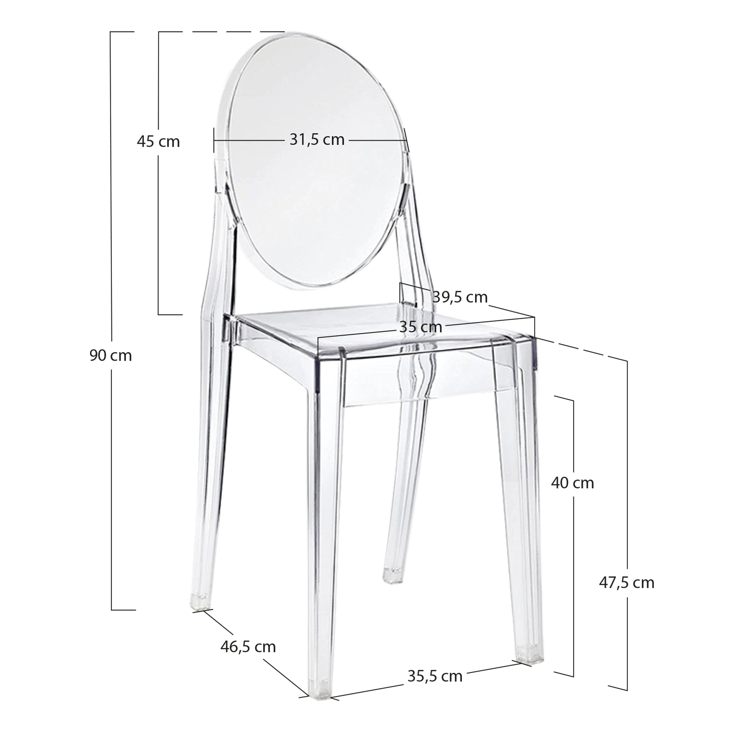 Alt Silla Ghost fabricada en policarbonato transparente ideal para usar en cualquier tipo de evento