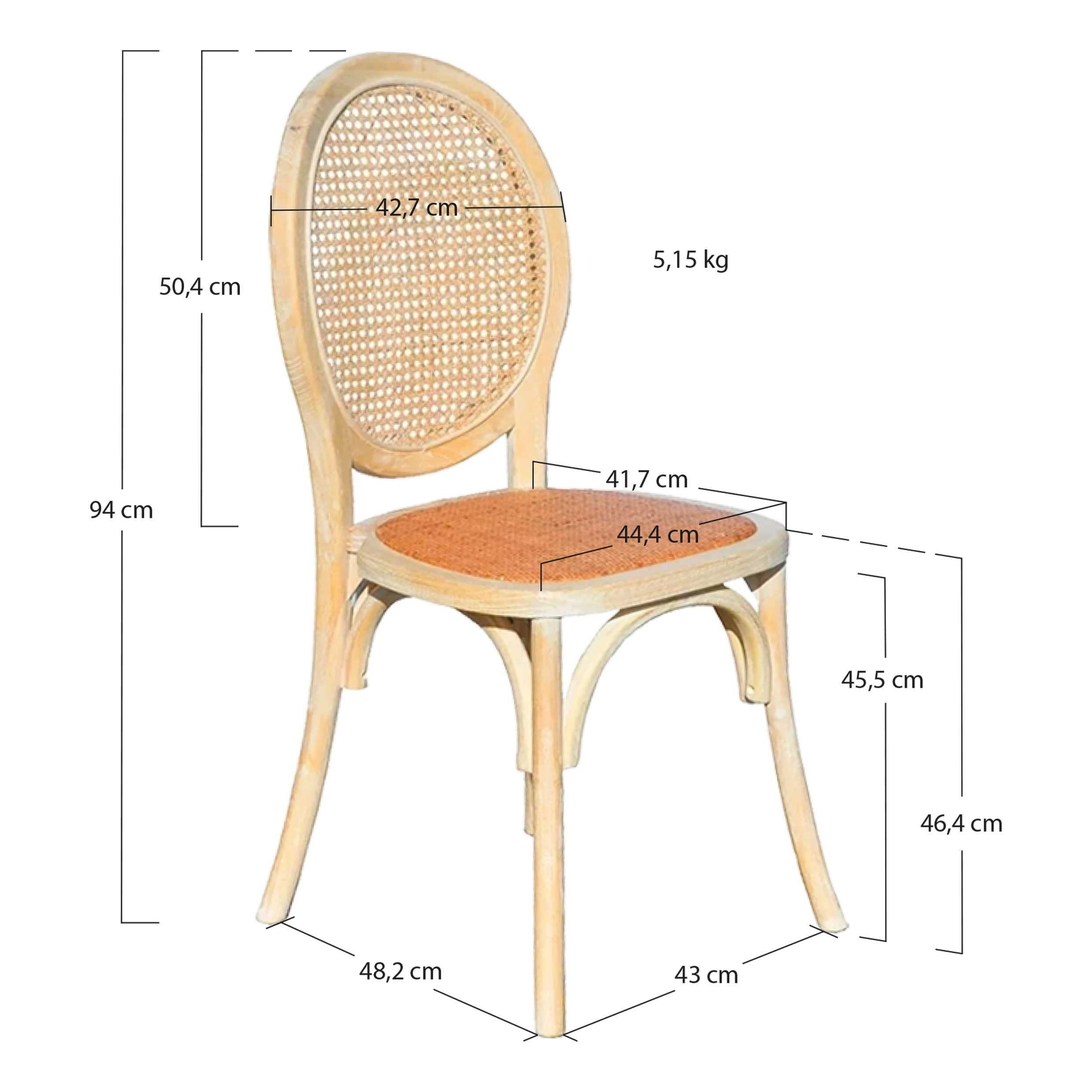 Alt Silla de Madera en forma de medallón para Eventos EME Mobiliario