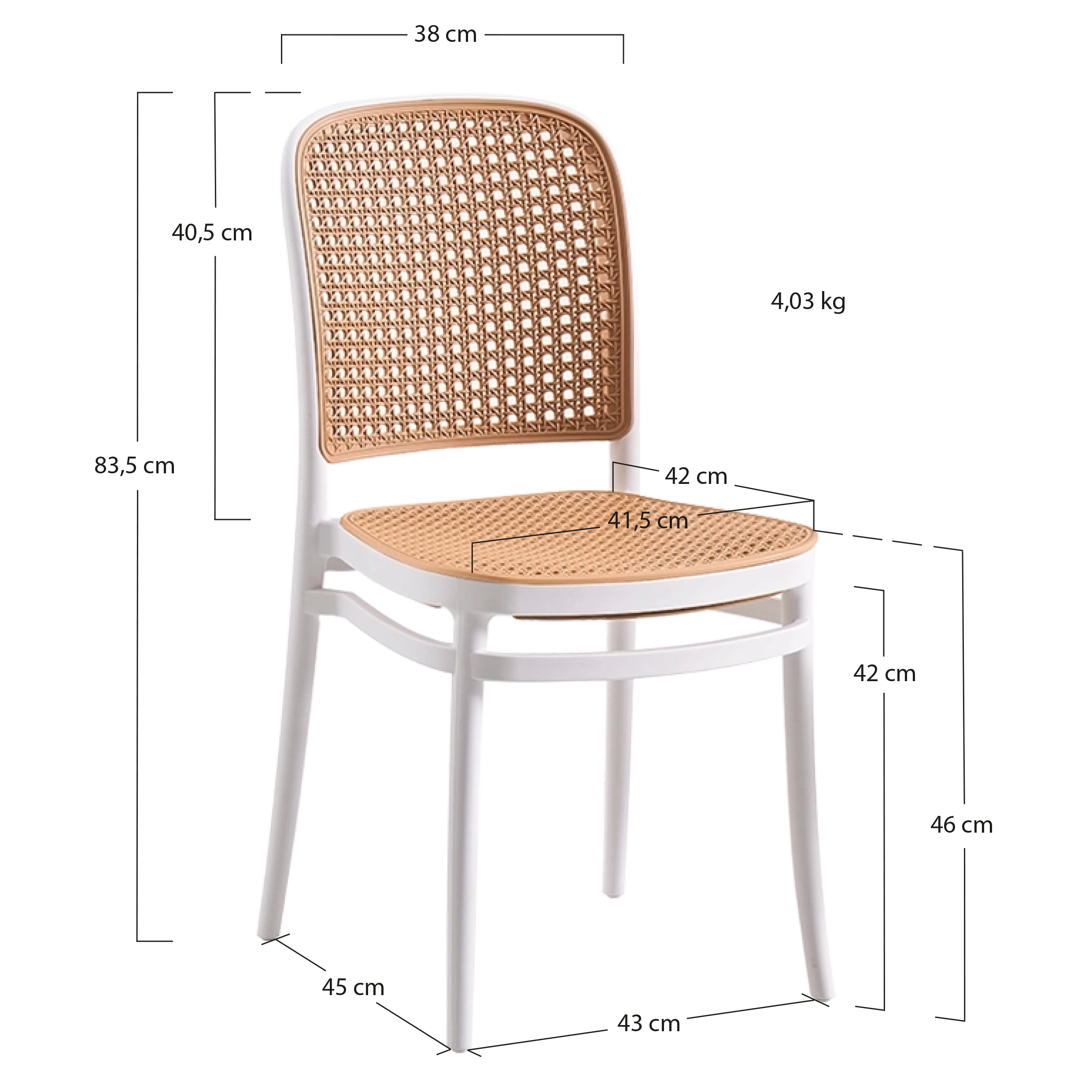 Alt Sillas Oporto Blanca Para Eventos y Hostelería EME Mobiliario