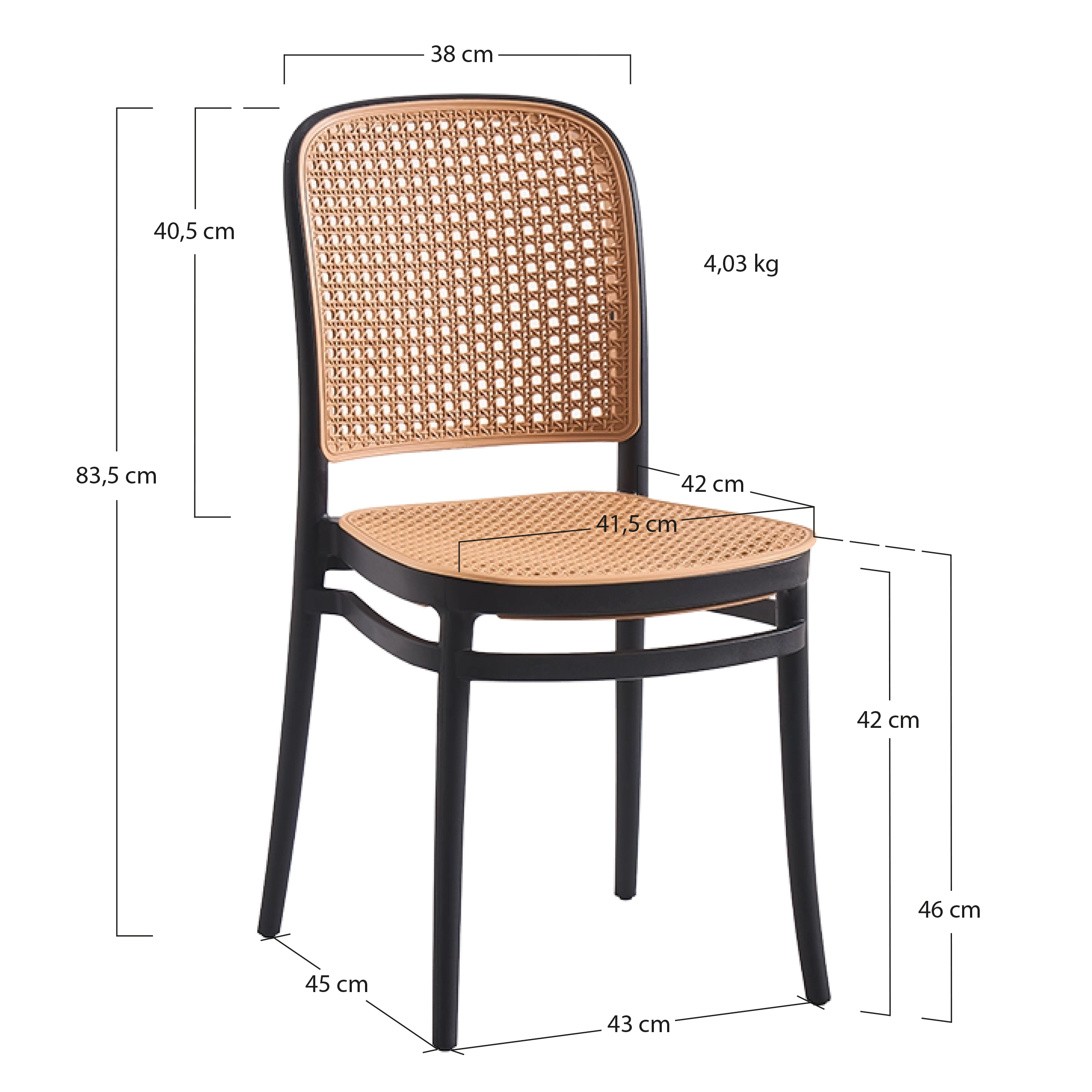 Alt Sillas Oporto Negra Para Eventos y Hostelería EME Mobiliario