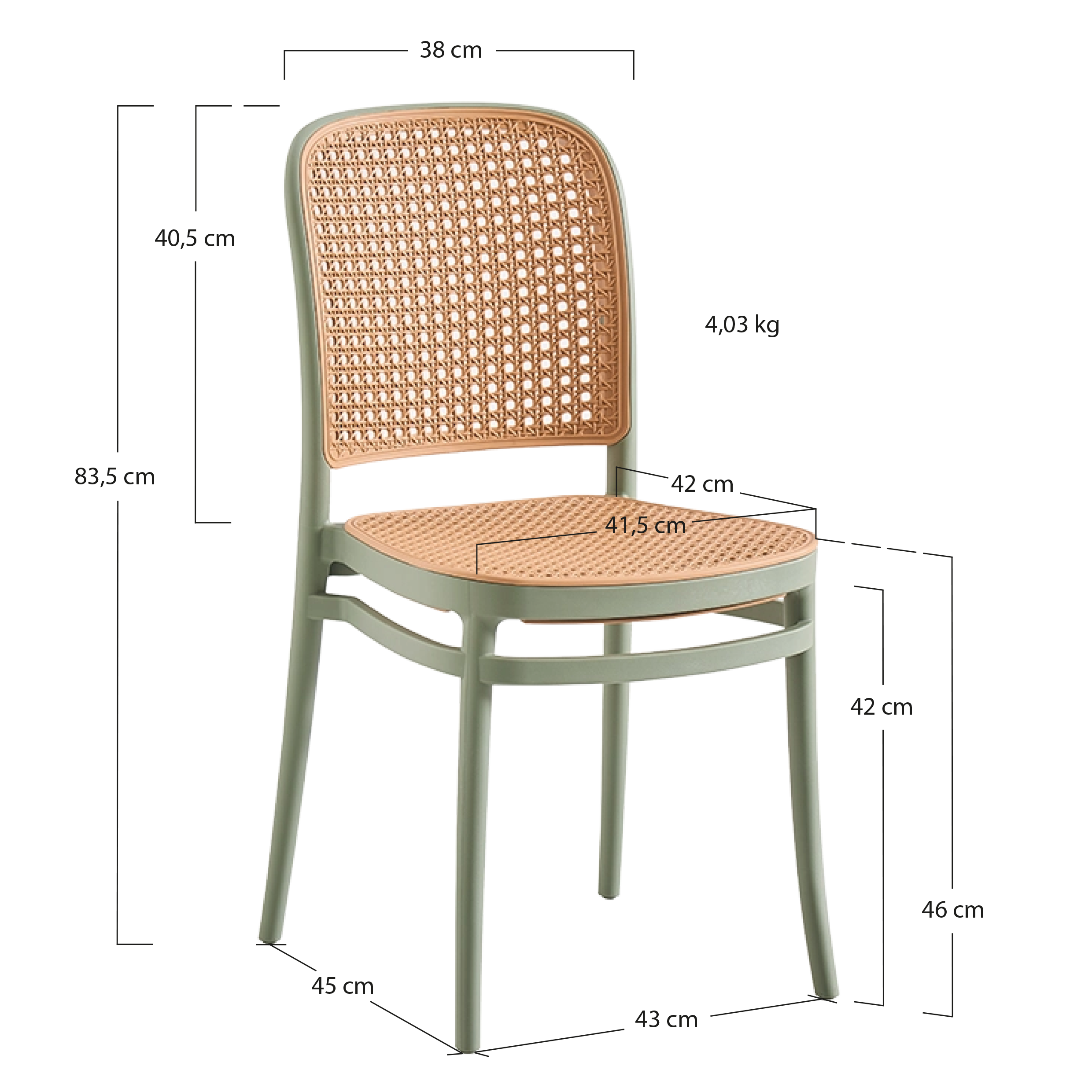 Alt Sillas Oporto Verde Para Eventos y Hostelería EME Mobiliario