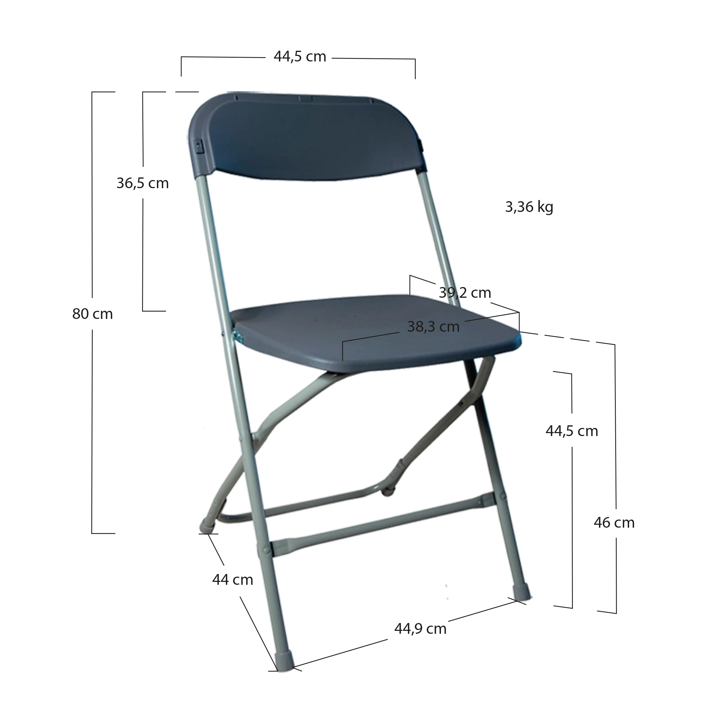 Alt Silla plegable fabricada en polipropileno y apilable, ideal para eventos, conferencias y formaciones EME Mobiliario