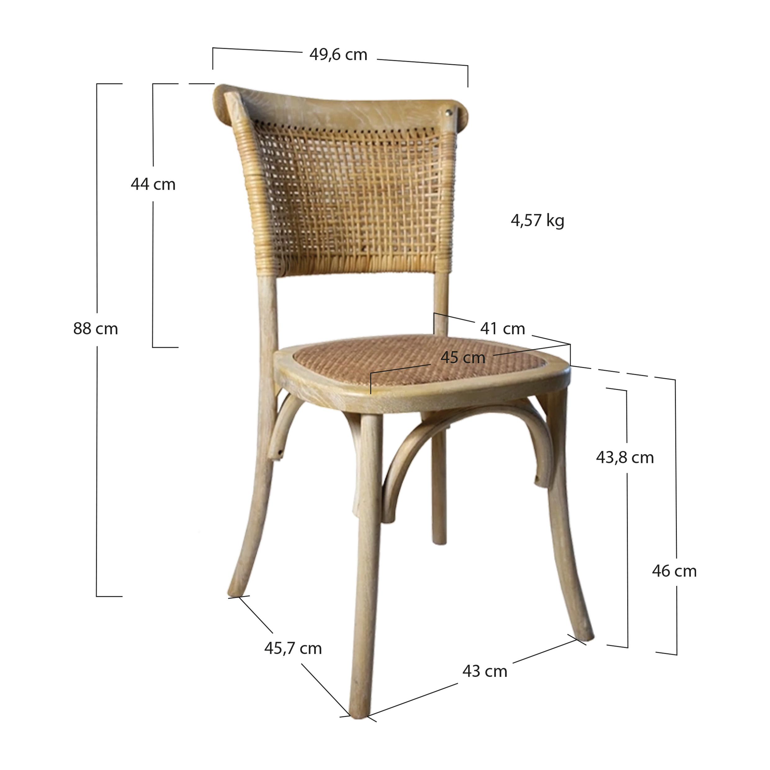 Alt Sillas Rope fabricada de madera de olmo, ideal para eventos, comedores y hogar EME Mobiliario