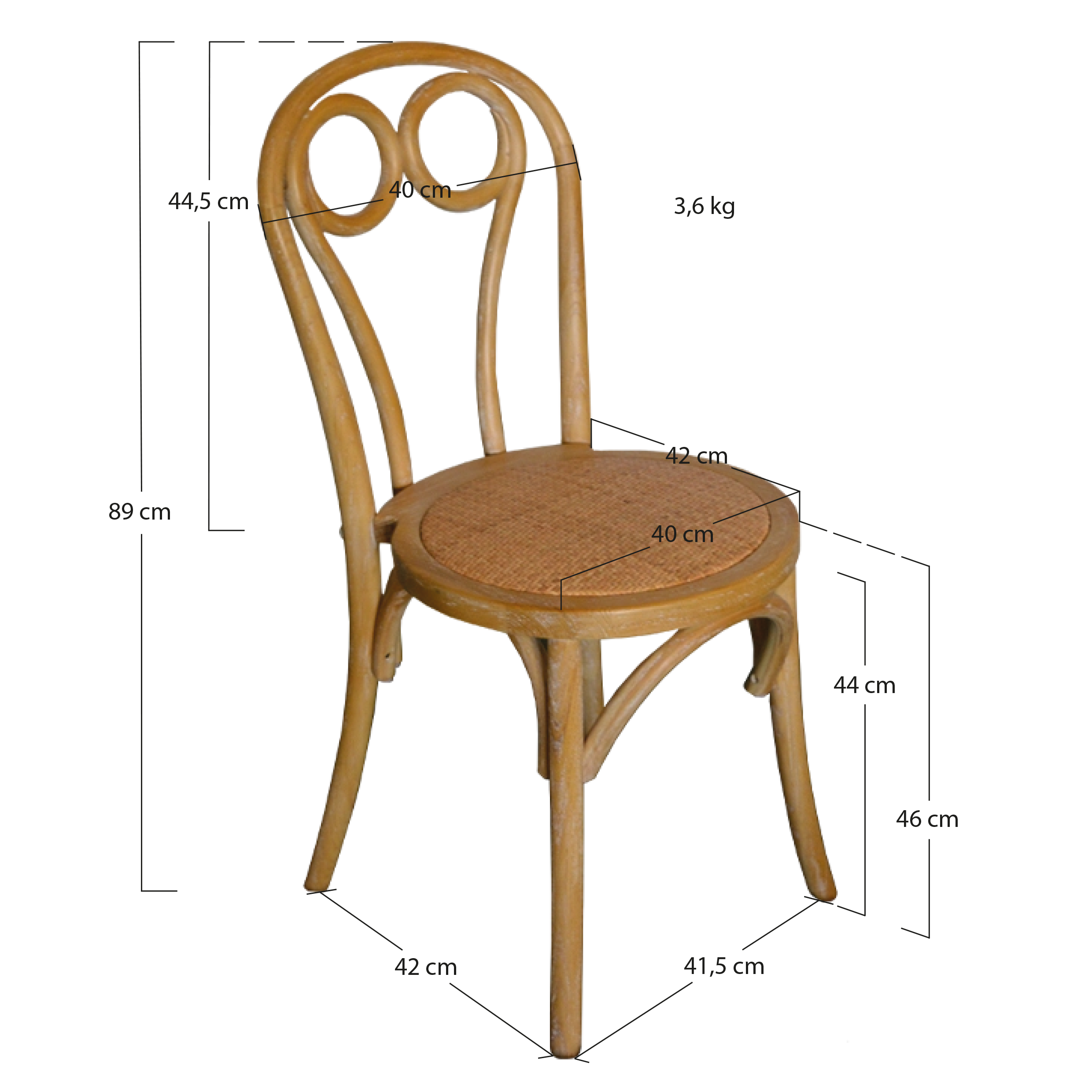 Alt Sillas Thonet Corazón Acabado Natural Para Eventos y Hostelería EME Mobiliario