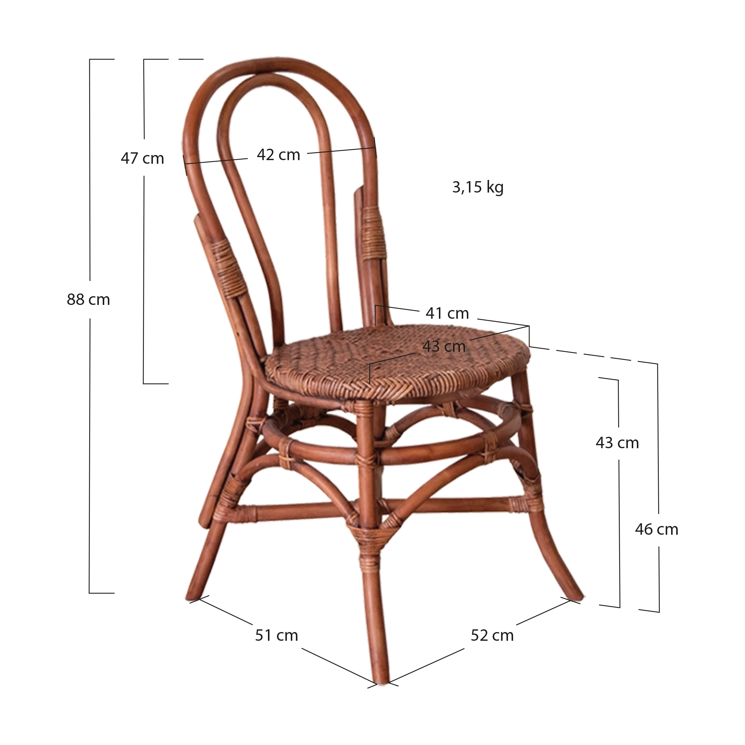 Alt Sillas Thonet Acabado Ratán Para Eventos | Sillas de ratán EME Mobiliario