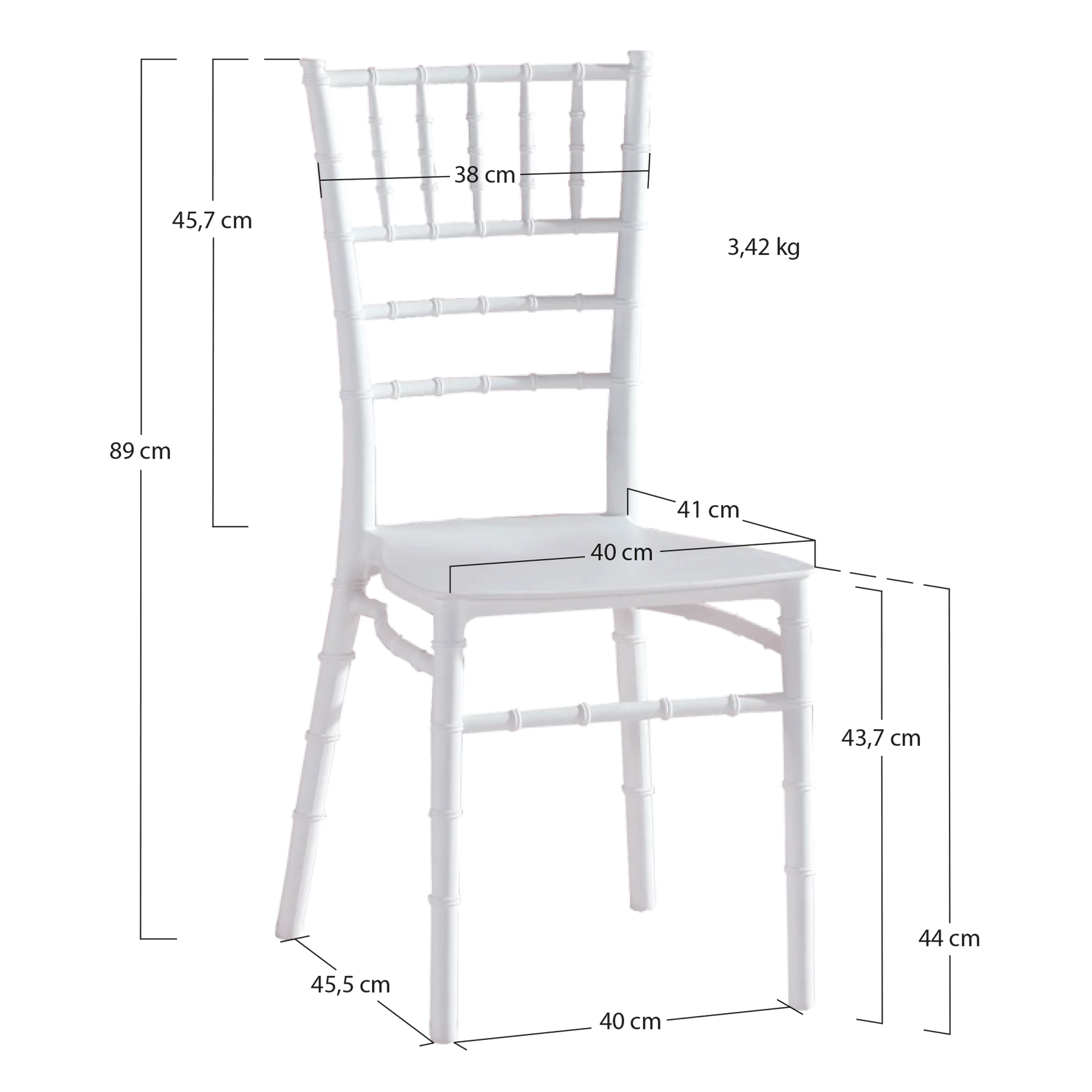 Alt Sillas Tiffany Blancas Para Eventos y Hostelería EME Mobiliario