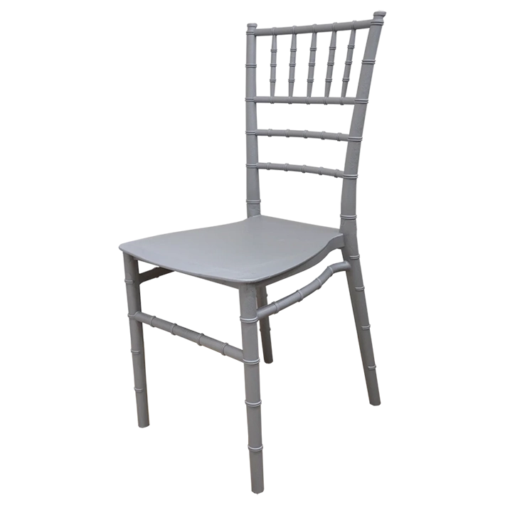 Alt silla Tiffany de color plata con diseño monoblock fabricada en polipropileno EME Mobiliario