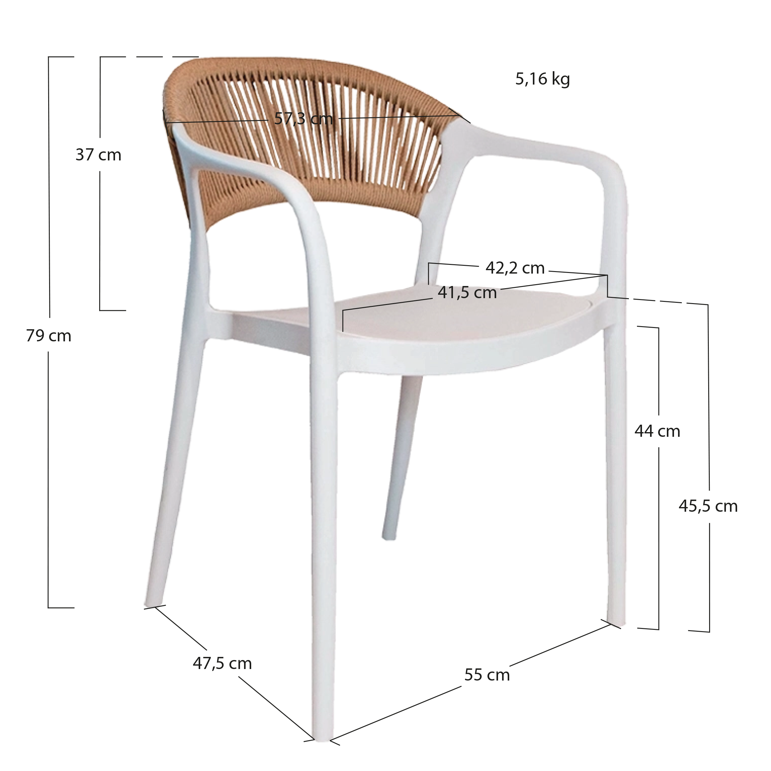 Alt Sillas Para Hostelería de Color Blanco EME Mobiliario