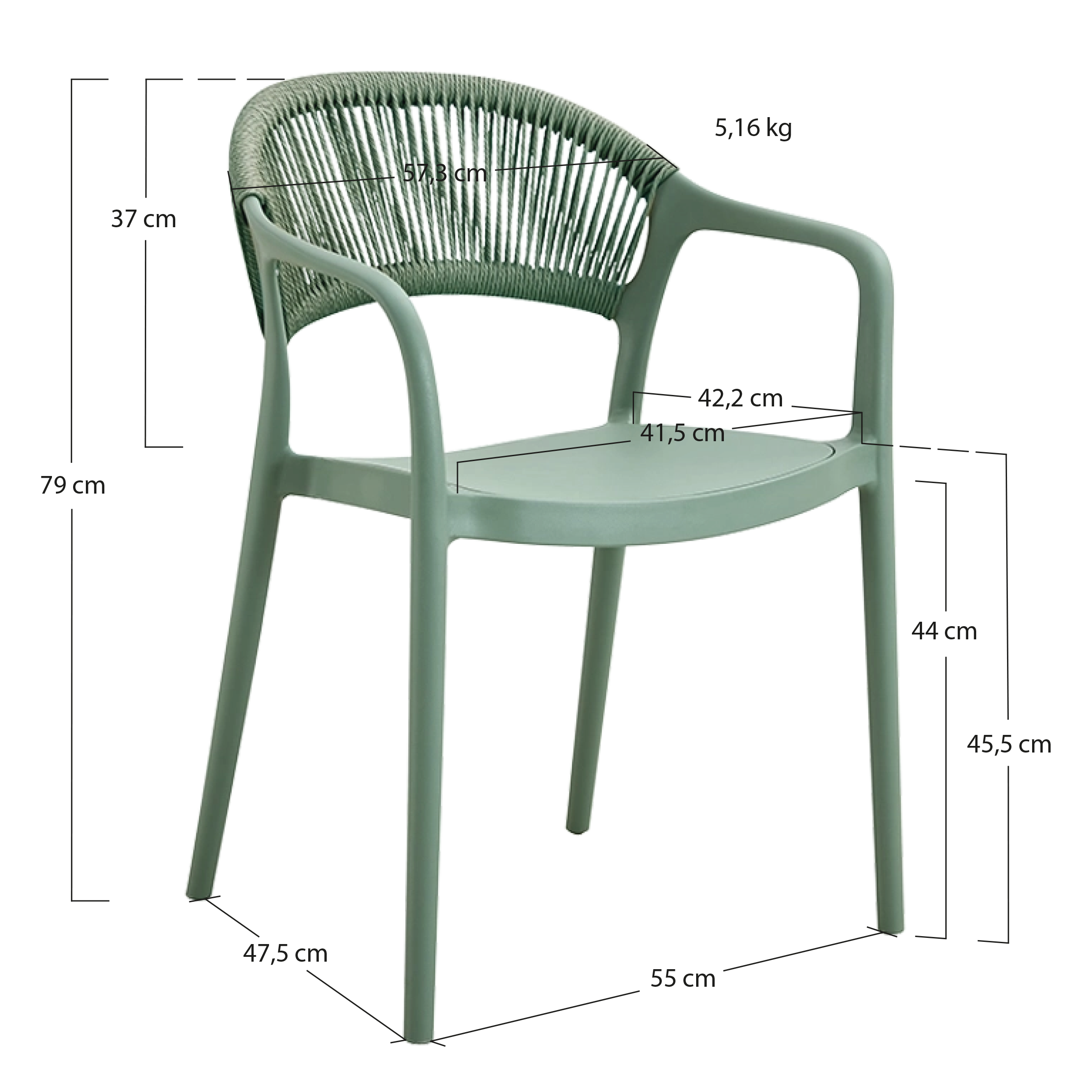 Alt Sillas Para Hostelería de Color Verde EME Mobiliario