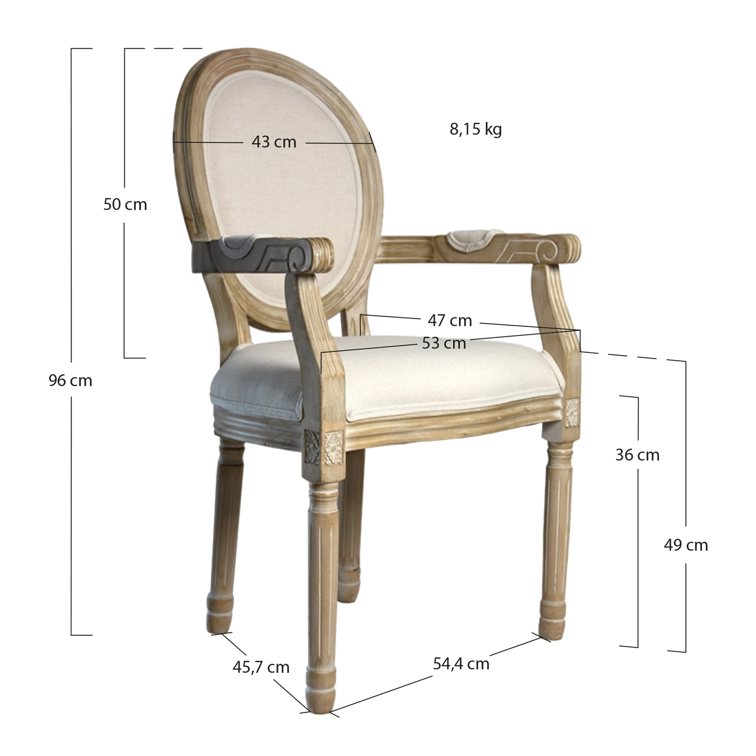 Alt Sillas Luis XVI de estilo clásico con respaldo acolchado, presenta reposabrazos ideal Para Eventos EME Mobiliario