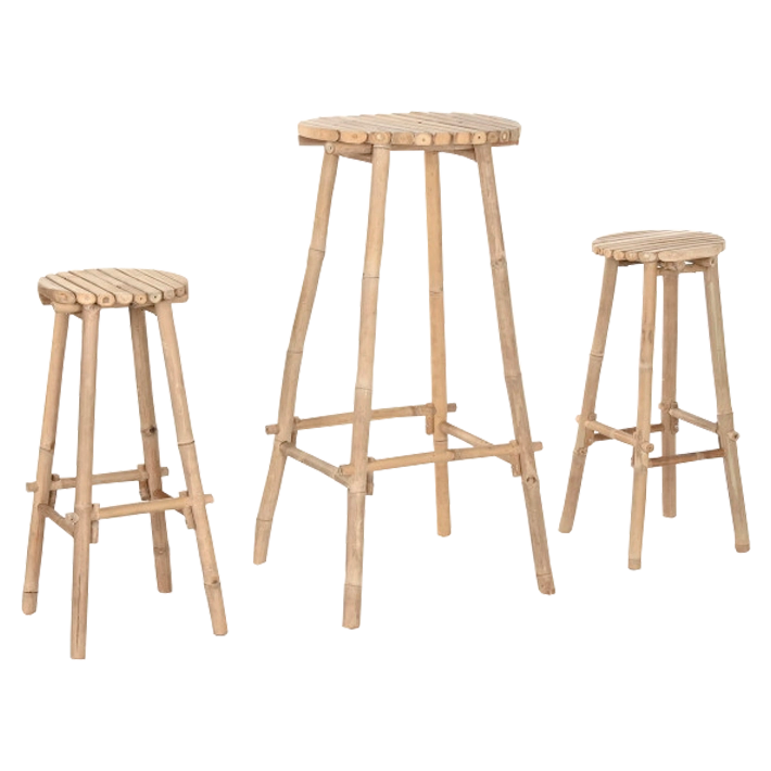 Alt Set Bambú Mesa y Taburetes para eventos y hostelería