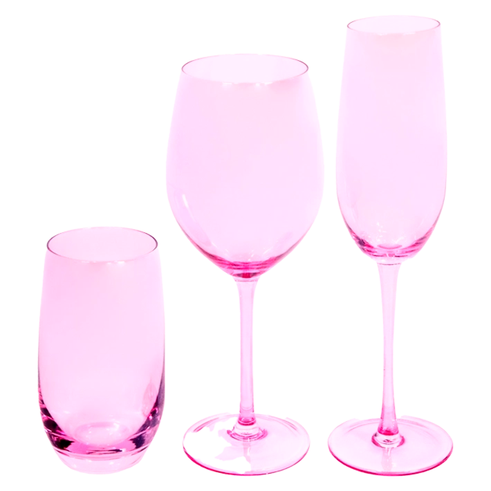 Set Cristalería Rosa