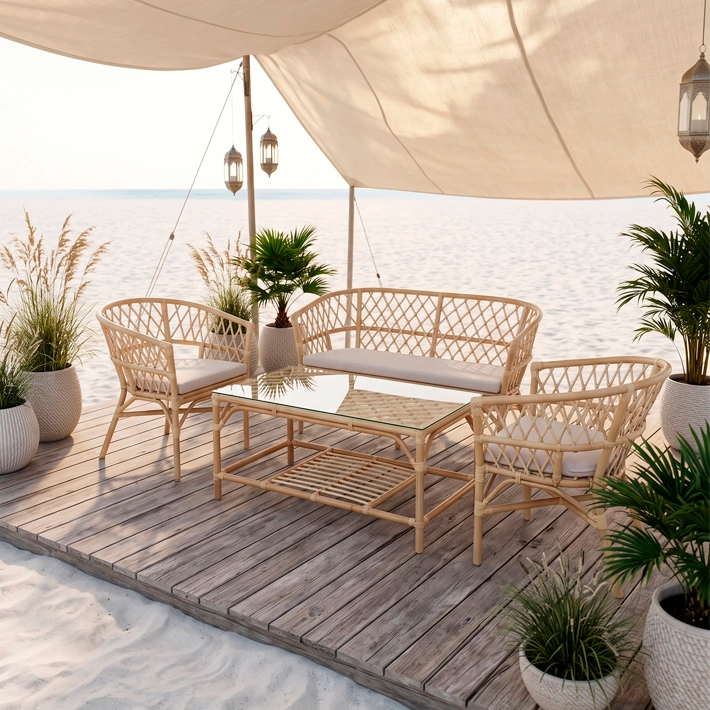 Set Ratan Bali pensado para llenar de estilo y elegancia cualquier rincón