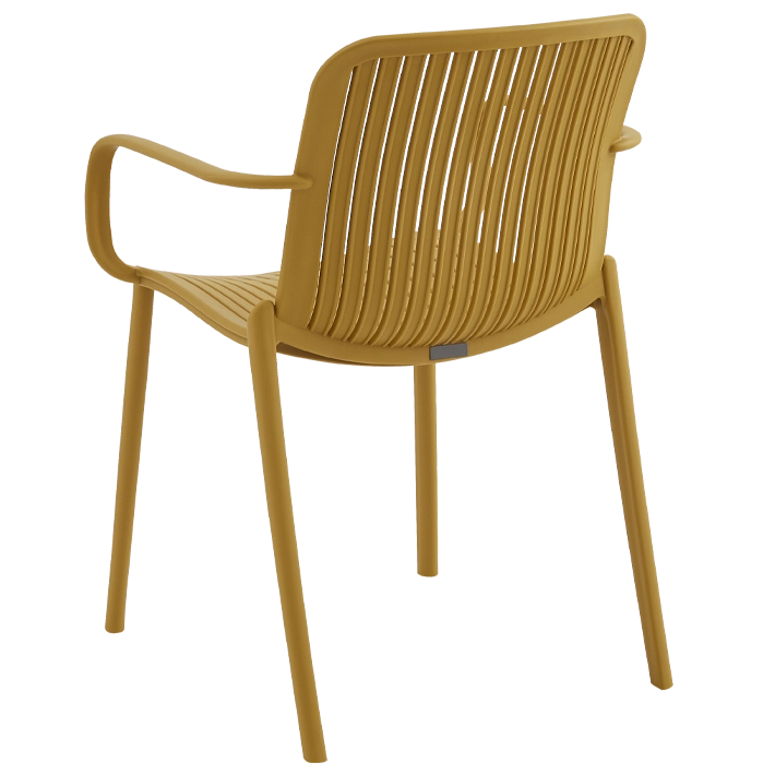 Alt Silla Capri de color amarilla fabricada en polipropileno, ideal para usar en hostelería EME Mobiliario