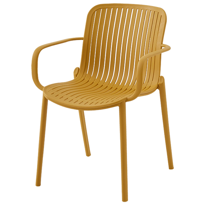 Alt Silla Capri de color amarilla fabricada en polipropileno, ideal para usar en hostelería EME Mobiliario