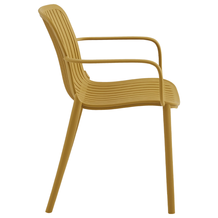 Alt Silla Capri de color amarilla fabricada en polipropileno, ideal para usar en hostelería EME Mobiliario