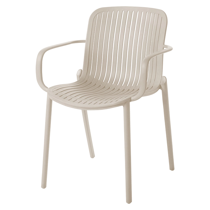 Alt Silla Capri Beige fabricada 100% en polipropileno es una silla apilable para hostelería EME Mobiliario 