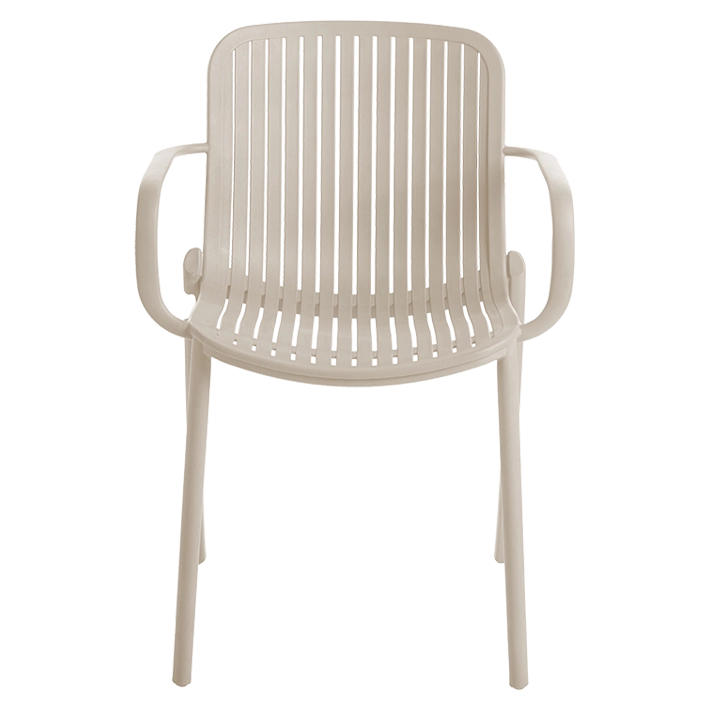 Alt Silla Capri Beige fabricada 100% en polipropileno es una silla apilable para hostelería EME Mobiliario 