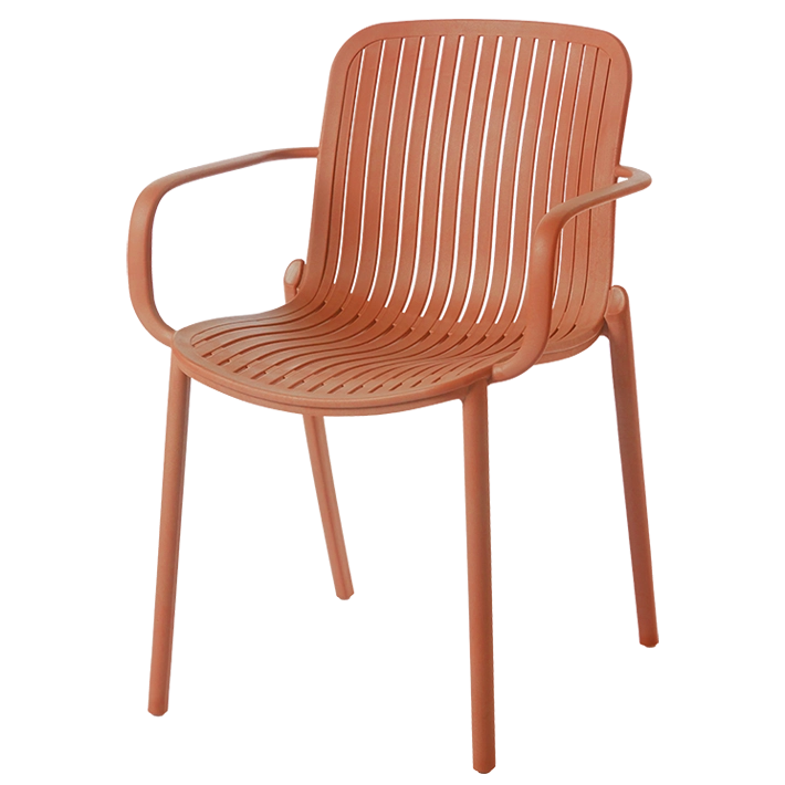 Alt Silla Capri Naranja fabricada 100% en polipropileno es una silla apilable para hostelería EME Mobiliario 