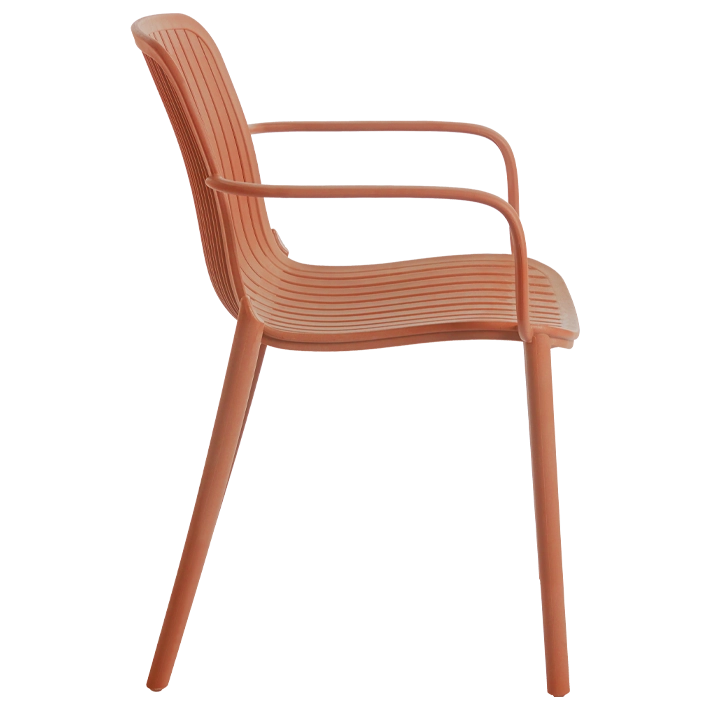 Alt Silla Capri Naranja fabricada 100% en polipropileno es una silla apilable para hostelería EME Mobiliario 