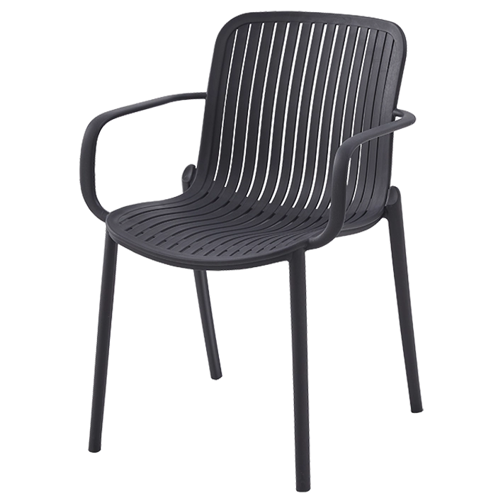 Alt Silla Capri Negra fabricada 100% en polipropileno es una silla apilable para hostelería EME Mobiliario 