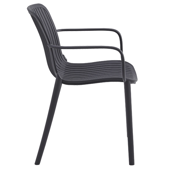 Alt Silla Capri Negra fabricada 100% en polipropileno es una silla apilable para hostelería EME Mobiliario 