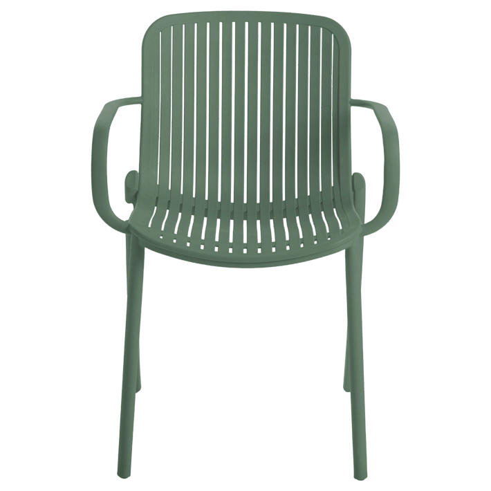 Alt Silla Capri Verde fabricada 100% en polipropileno es una silla apilable para hostelería EME Mobiliario 