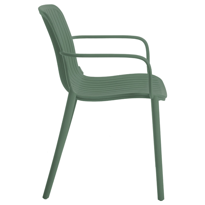 Alt Silla Capri Verde fabricada 100% en polipropileno es una silla apilable para hostelería EME Mobiliario 