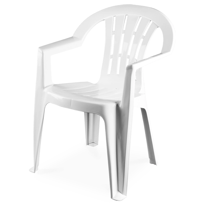 Alt Silla con brazos de color blanco Para Eventos y Hostelería. Estructura apilable. EME Mobiliario