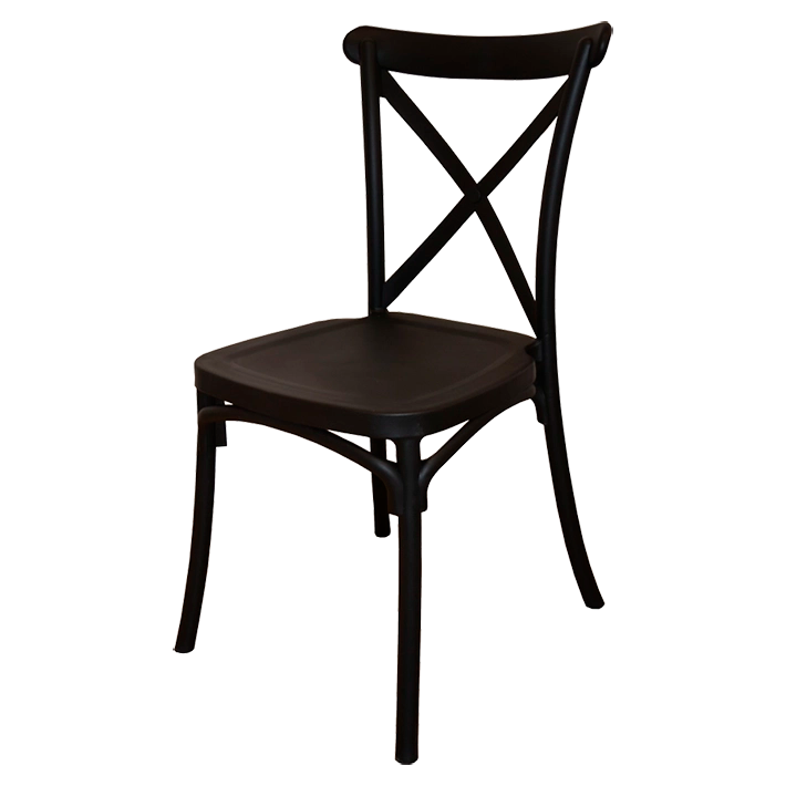 Alt Silla Crossback color negra Estructura polipropileno. Silla Apilable. EME Mobiliario