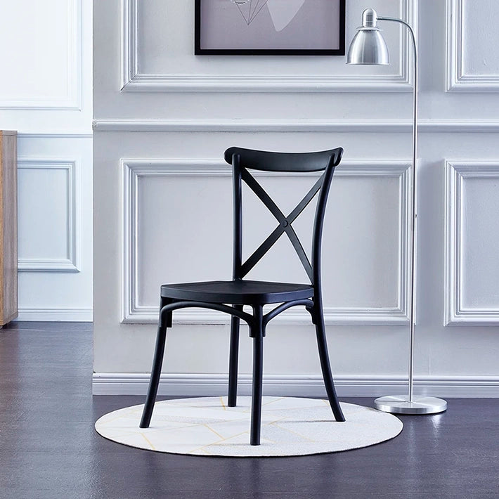 Alt Silla Crossback color negra. Estructura polipropileno. Silla Apilable. EME Mobiliario