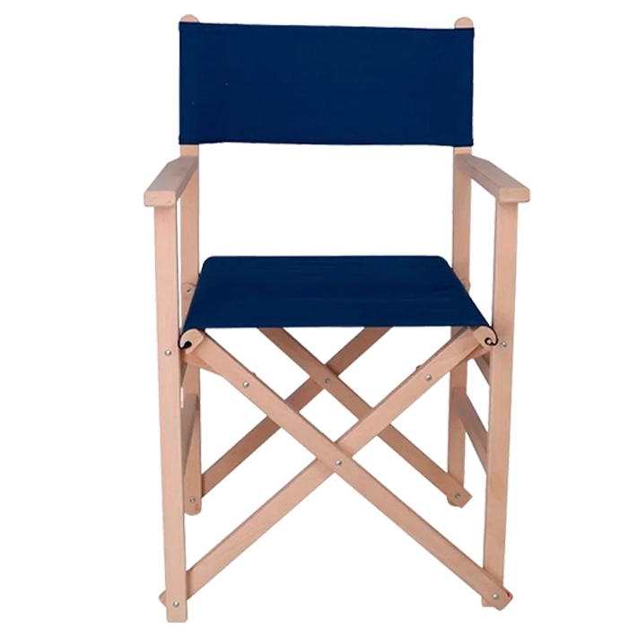 Alt Sillas Director en color azul  fabricado en madera de haya para eventos EME Mobiliario
