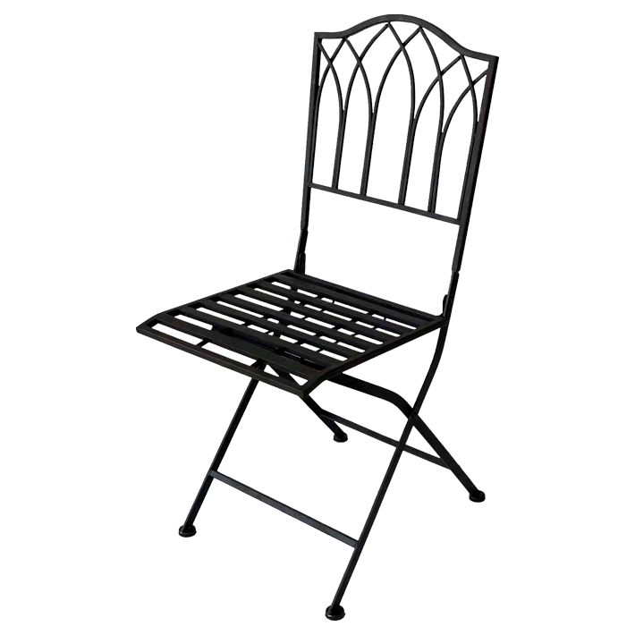 Alt Silla Forja Plegable Negra cojín incluido con un bonito diseño ideal para usar en restaurantes, ceremonias, etc.