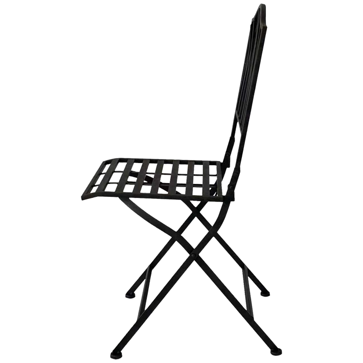 Alt Silla Forja Plegable Negra cojín incluido con un bonito diseño ideal para usar en restaurantes, ceremonias, etc.