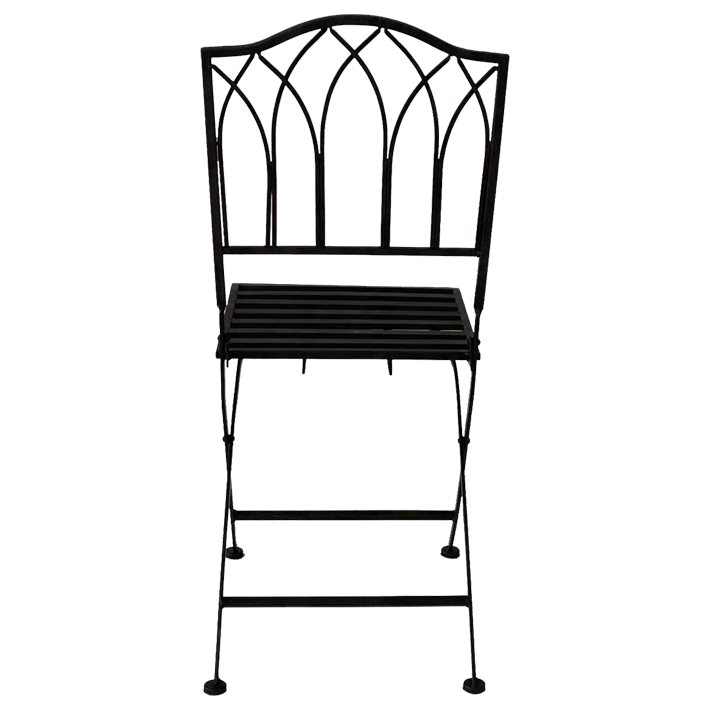 Alt Silla Forja Plegable Negra cojín incluido con un bonito diseño ideal para usar en restaurantes, ceremonias, etc.