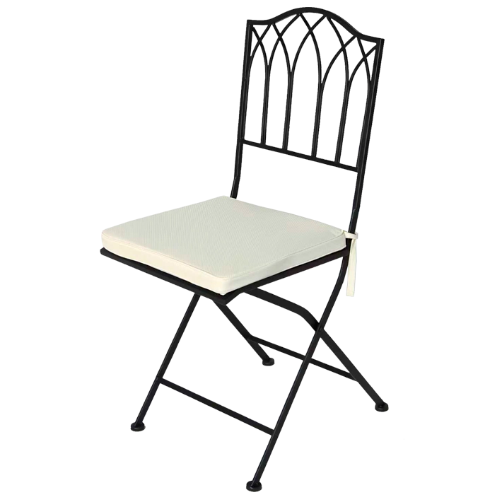 Alt Silla Forja Plegable Negra cojín incluido con un bonito diseño ideal para usar en restaurantes, ceremonias, etc. 