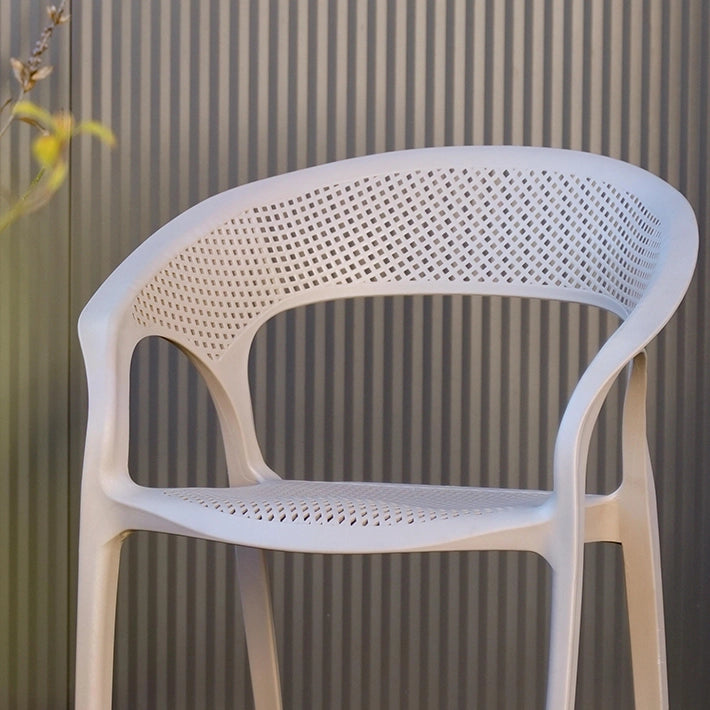 Alt Silla Terraza con rejilla fabricada en polipropileno de color blanco EME Mobiliario