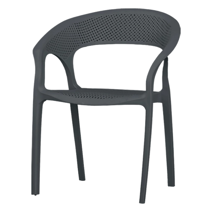 Alt Silla Terraza con rejilla fabricada en polipropileno de color negro EME Mobiliario