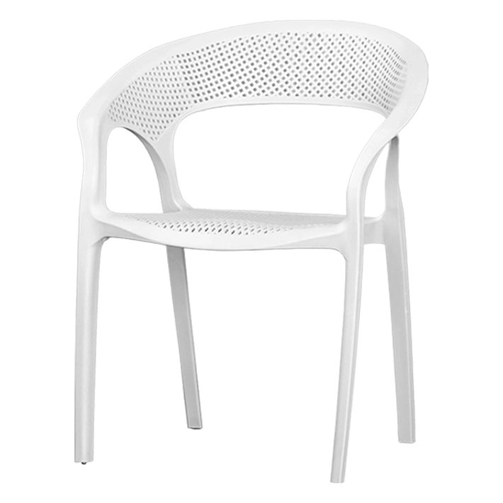 Alt Silla Terraza con rejilla fabricada en polipropileno de color blanco EME Mobiliario