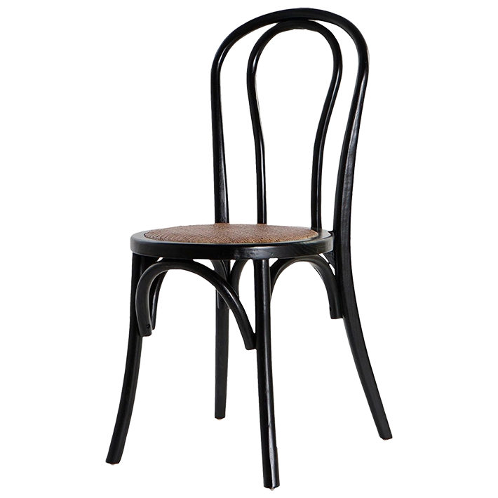 Alt Silla Thonet apilable en color negro fabricada con madera de olmo, Ideal Para Eventos EME Mobiliario