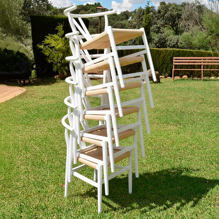 Alt Silla Bone Blanca Madera apilable para eventos y hostelería