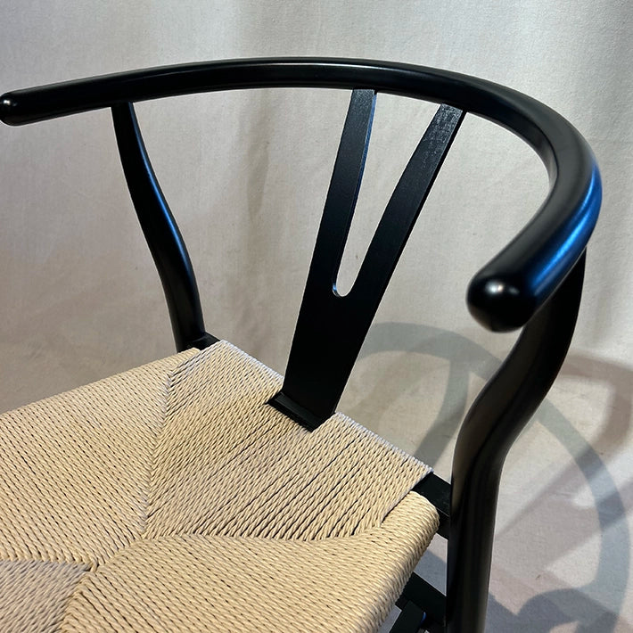 Alt Sillas Bone Negras con asiento de cuerda, ideal para usos particulares y usos profesionales EME Mobiliario
