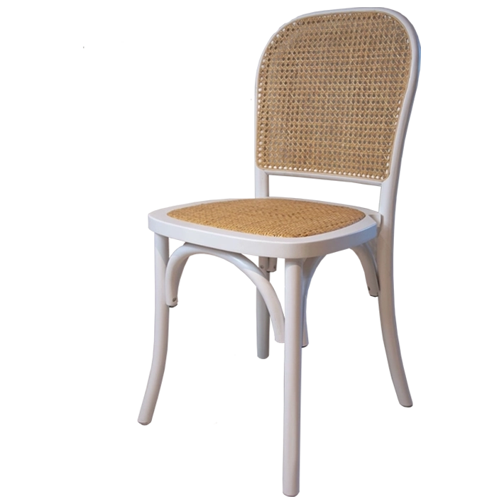 Alt Silla Cannage Blanca fabricada en madera de olmo ideal para eventos y hostelería EME Mobiliario 