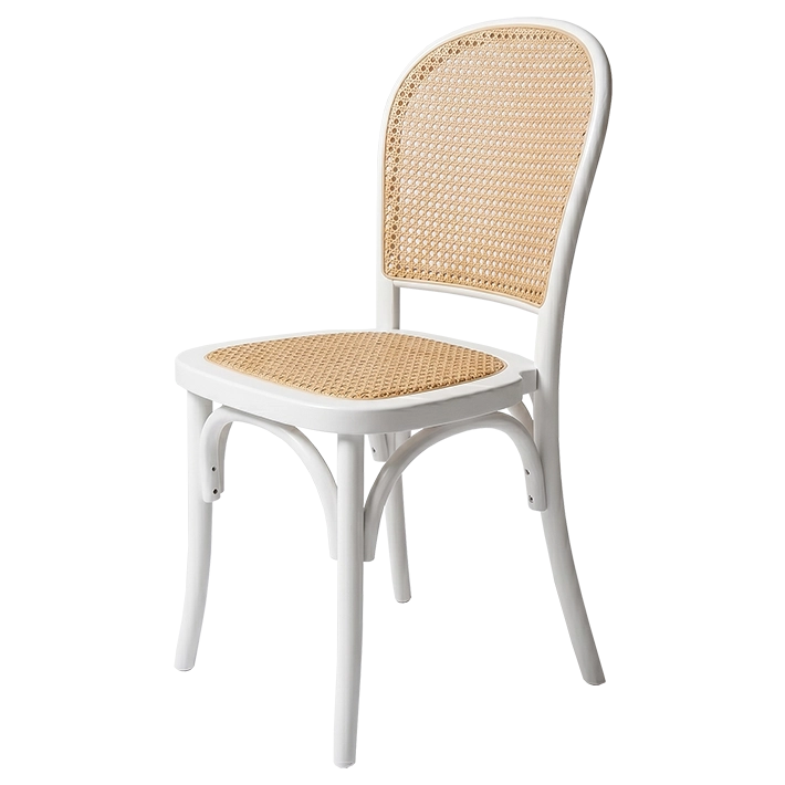 Alt Silla Cannage Blanca fabricada en madera de olmo ideal para eventos y hostelería EME Mobiliario