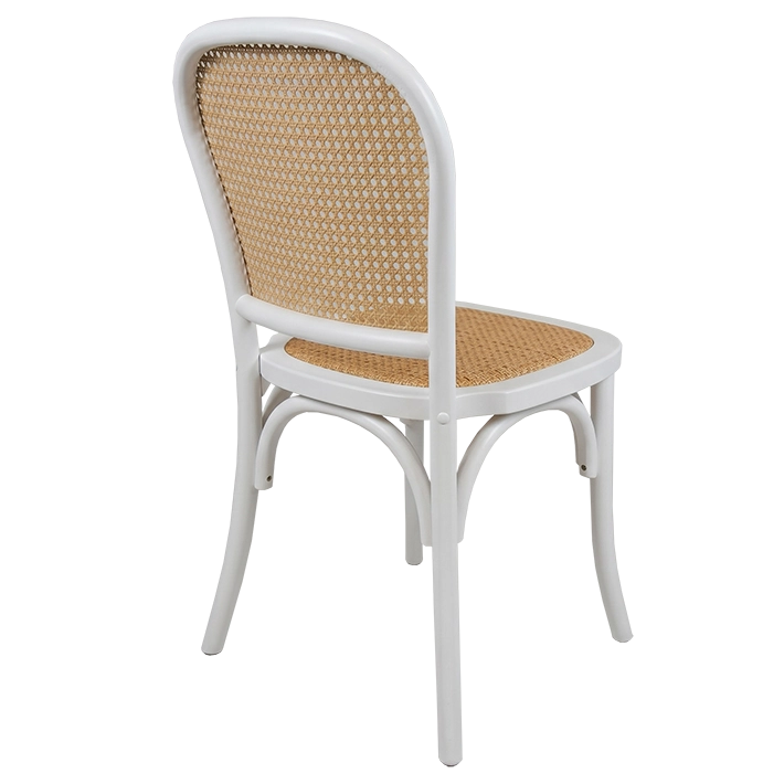 Alt Silla Cannage Blanca fabricada en madera de olmo ideal para eventos y hostelería EME Mobiliario