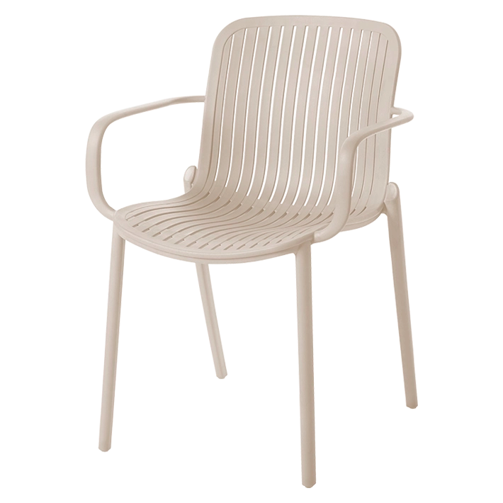 Alt Silla Capri Beige fabricada 100% en polipropileno es una silla apilable para hostelería EME Mobiliario 