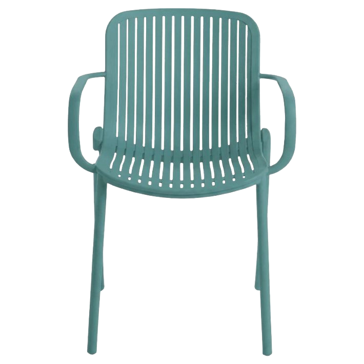 Alt Silla Capri Verde fabricadas en polipropileno con estructura apilable EME Mobiliario