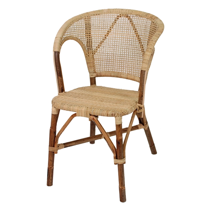 Alt Sillas Casadia elaborada artesanalmente con ratán natural, ideal para Eventos y Hostelería Eme Mobiliario. No apilable