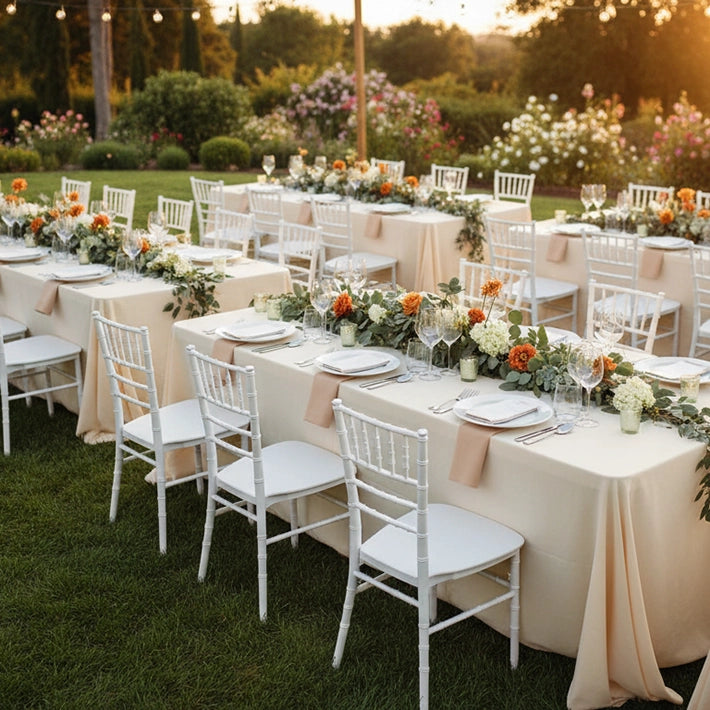 Alt Sillas Chiavari Basic Blancas con Estructura Apilable Para Eventos EME Mobiliario