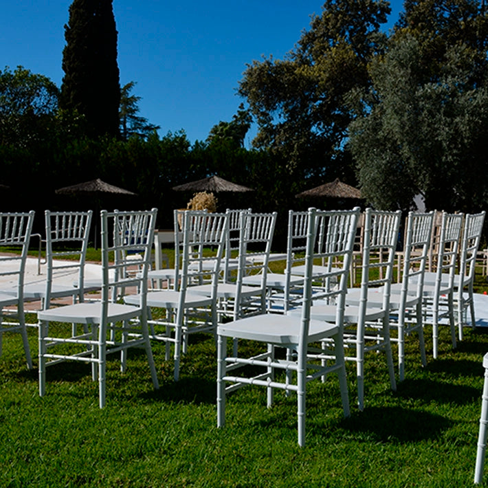 Alt Silla Chiavari Blanca con estructura reforzada para eventos y hostelería EME Mobiliario